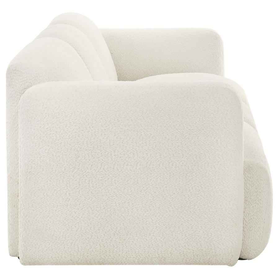 Dorset 2-piece Upholstered Round Track Arm Sofa Set White - Home & Sleep Outlet