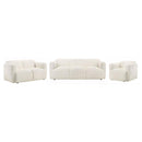 Dorset 3-piece Upholstered Round Track Arm Sofa Set White - Home & Sleep Outlet