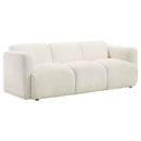 Dorset 3-piece Upholstered Round Track Arm Sofa Set White - Home & Sleep Outlet