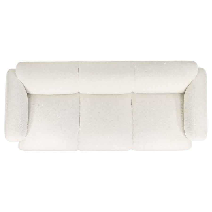 Dorset 3-piece Upholstered Round Track Arm Sofa Set White - Home & Sleep Outlet