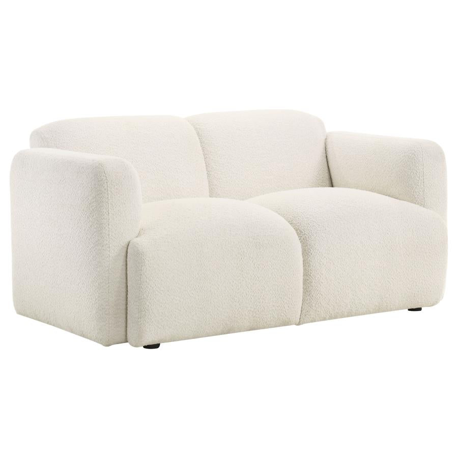 Dorset 3-piece Upholstered Round Track Arm Sofa Set White - Home & Sleep Outlet