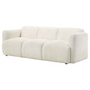 Dorset Fabric Upholstered Round Track Arm Sofa White - Home & Sleep Outlet