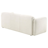 Dorset Fabric Upholstered Round Track Arm Sofa White - Home & Sleep Outlet