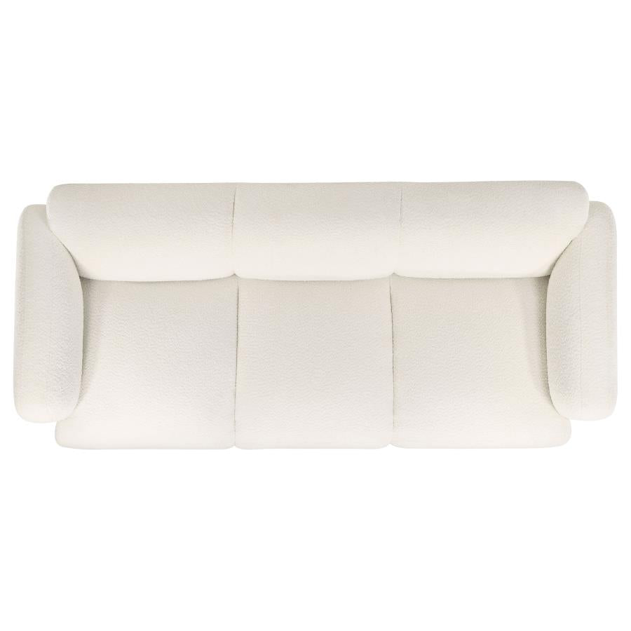 Dorset Fabric Upholstered Round Track Arm Sofa White - Home & Sleep Outlet