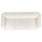 Dorset Fabric Upholstered Round Track Arm Sofa White
