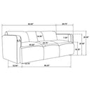 Dorset Fabric Upholstered Round Track Arm Sofa White - Home & Sleep Outlet