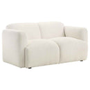 Dorset Fabric Upholstered Round Track Arm Loveseat White - Home & Sleep Outlet