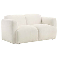 Dorset Fabric Upholstered Round Track Arm Loveseat White - Home & Sleep Outlet