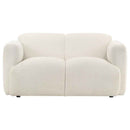 Dorset Fabric Upholstered Round Track Arm Loveseat White - Home & Sleep Outlet