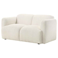 Dorset Fabric Upholstered Round Track Arm Loveseat White - Home & Sleep Outlet