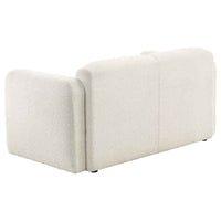 Dorset Fabric Upholstered Round Track Arm Loveseat White - Home & Sleep Outlet