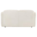 Dorset Fabric Upholstered Round Track Arm Loveseat White - Home & Sleep Outlet