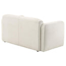 Dorset Fabric Upholstered Round Track Arm Loveseat White - Home & Sleep Outlet