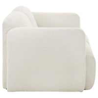 Dorset Fabric Upholstered Round Track Arm Loveseat White - Home & Sleep Outlet