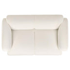 Dorset Fabric Upholstered Round Track Arm Loveseat White