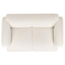Dorset Fabric Upholstered Round Track Arm Loveseat White - Home & Sleep Outlet