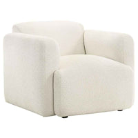 Dorset Fabric Upholstered Round Track Arm Accent Chair White - Home & Sleep Outlet
