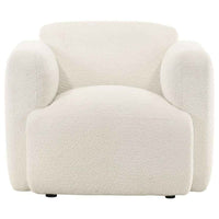 Dorset Fabric Upholstered Round Track Arm Accent Chair White - Home & Sleep Outlet