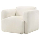 Dorset Fabric Upholstered Round Track Arm Accent Chair White - Home & Sleep Outlet