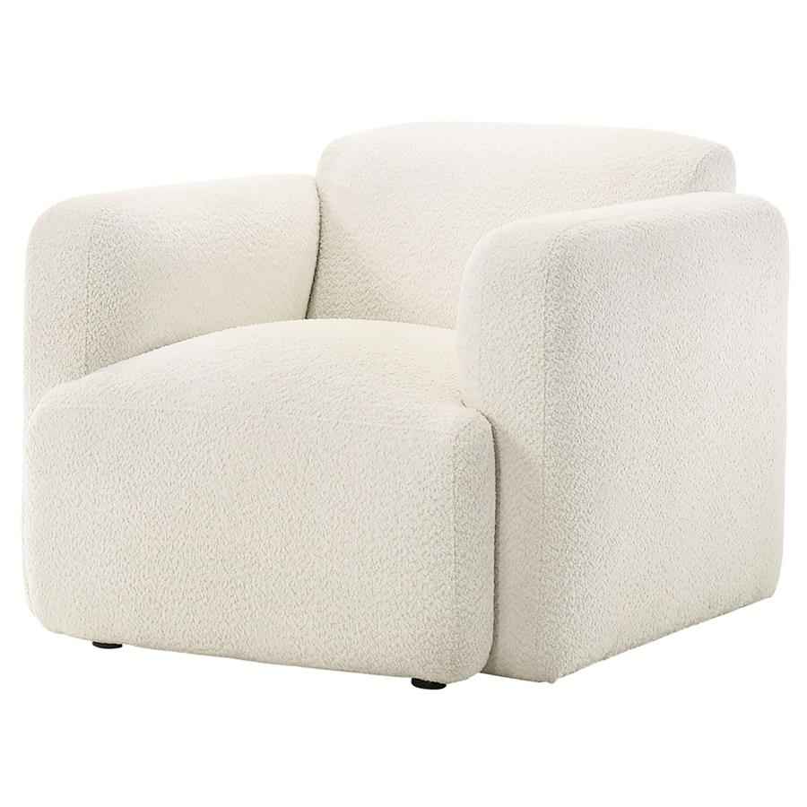 Dorset Fabric Upholstered Round Track Arm Accent Chair White - Home & Sleep Outlet