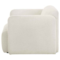 Dorset Fabric Upholstered Round Track Arm Accent Chair White - Home & Sleep Outlet