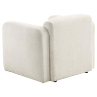 Dorset Fabric Upholstered Round Track Arm Accent Chair White - Home & Sleep Outlet