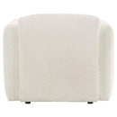 Dorset Fabric Upholstered Round Track Arm Accent Chair White - Home & Sleep Outlet