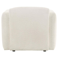 Dorset Fabric Upholstered Round Track Arm Accent Chair White - Home & Sleep Outlet