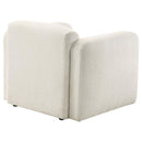 Dorset Fabric Upholstered Round Track Arm Accent Chair White - Home & Sleep Outlet