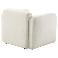 Dorset Fabric Upholstered Round Track Arm Accent Chair White - Home & Sleep Outlet
