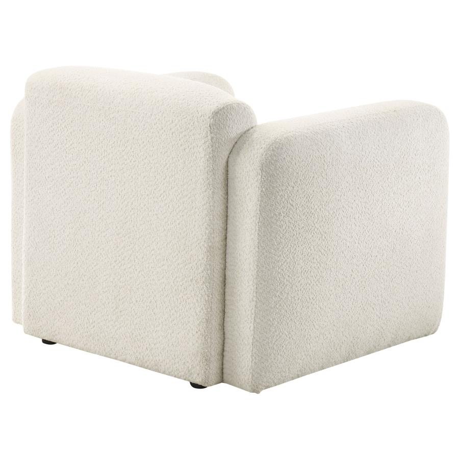 Dorset Fabric Upholstered Round Track Arm Accent Chair White - Home & Sleep Outlet