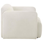 Dorset Fabric Upholstered Round Track Arm Accent Chair White