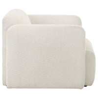 Dorset Fabric Upholstered Round Track Arm Accent Chair White - Home & Sleep Outlet