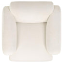 Dorset Fabric Upholstered Round Track Arm Accent Chair White - Home & Sleep Outlet