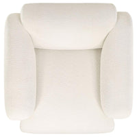 Dorset Fabric Upholstered Round Track Arm Accent Chair White - Home & Sleep Outlet