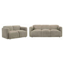 Dorset 2-piece Upholstered Round Track Arm Sofa Set Brown - Home & Sleep Outlet