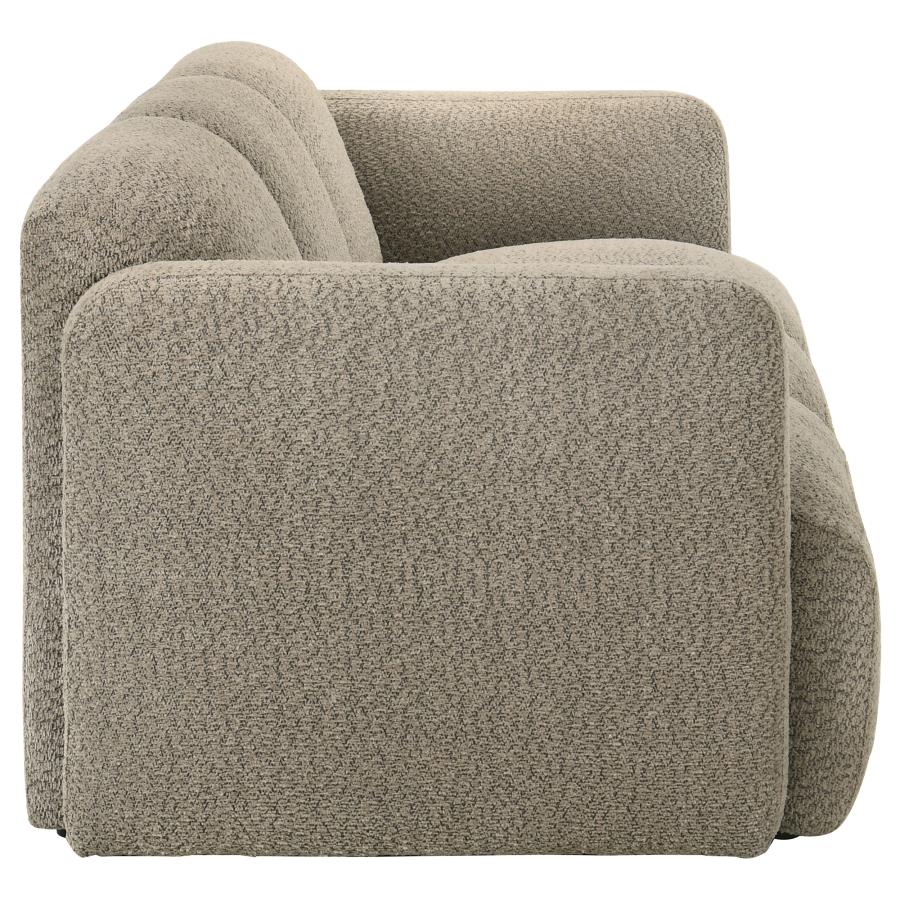 Dorset 2-piece Upholstered Round Track Arm Sofa Set Brown