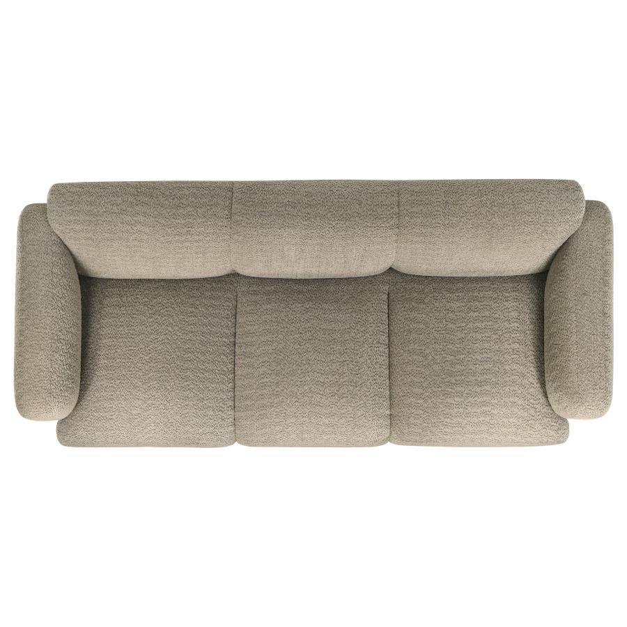 Dorset 2-piece Upholstered Round Track Arm Sofa Set Brown