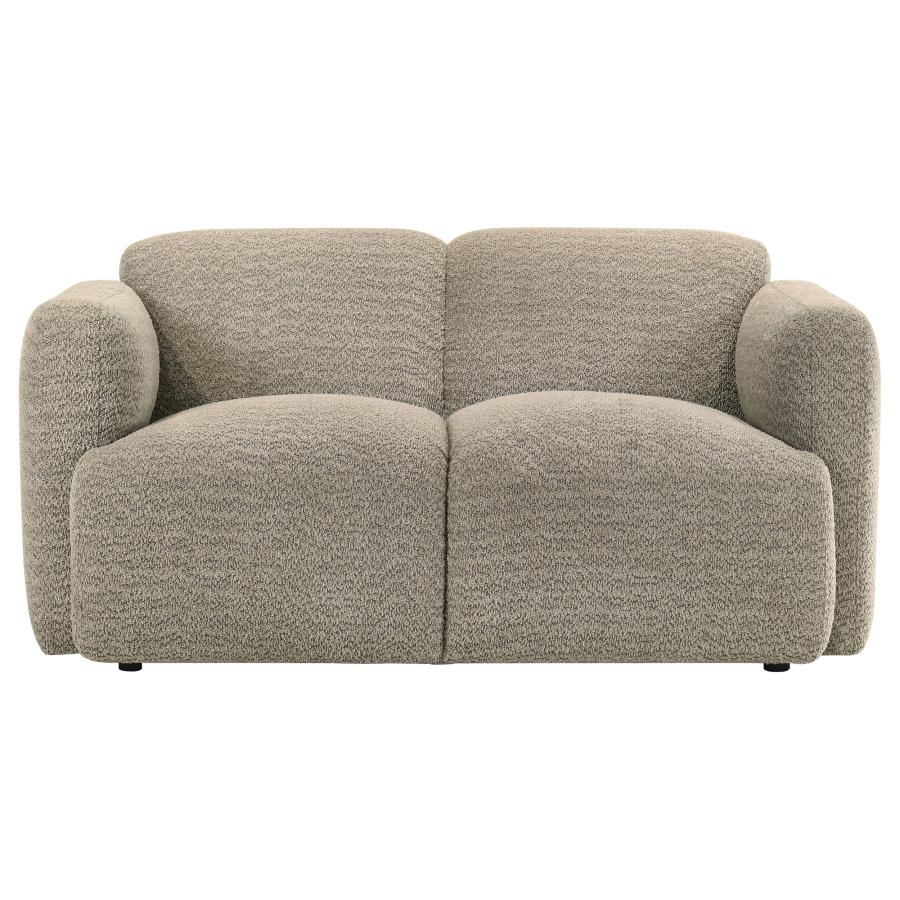 Dorset 2-piece Upholstered Round Track Arm Sofa Set Brown - Home & Sleep Outlet