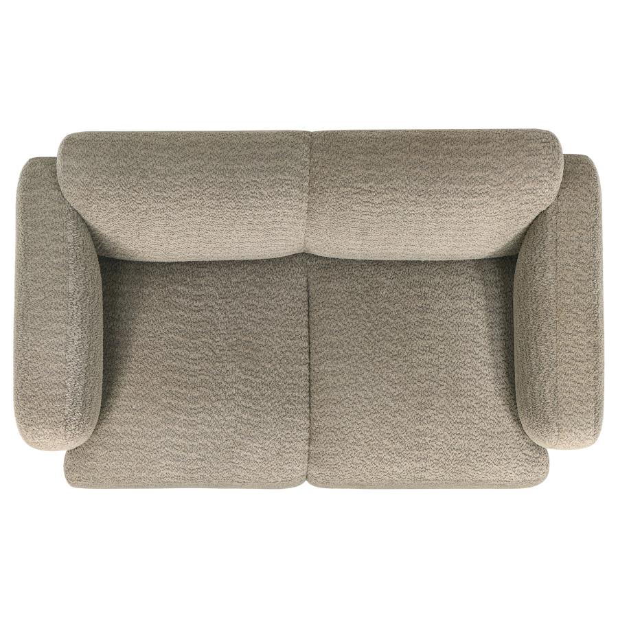Dorset 2-piece Upholstered Round Track Arm Sofa Set Brown
