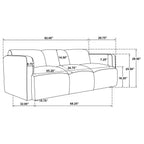 Dorset 2-piece Upholstered Round Track Arm Sofa Set Brown