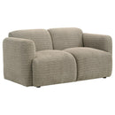 Dorset 3-piece Upholstered Round Track Arm Sofa Set Brown - Home & Sleep Outlet