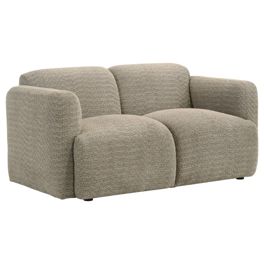 Dorset 3-piece Upholstered Round Track Arm Sofa Set Brown - Home & Sleep Outlet