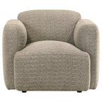 Dorset 3-piece Upholstered Round Track Arm Sofa Set Brown