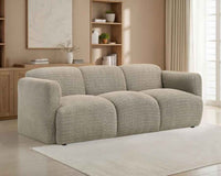 Dorset Fabric Upholstered Round Track Arm Sofa Brown - Home & Sleep Outlet