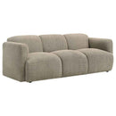 Dorset Fabric Upholstered Round Track Arm Sofa Brown - Home & Sleep Outlet