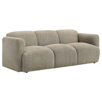 Dorset Fabric Upholstered Round Track Arm Sofa Brown - Home & Sleep Outlet