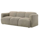 Dorset Fabric Upholstered Round Track Arm Sofa Brown - Home & Sleep Outlet