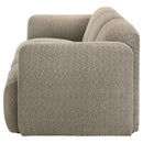 Dorset Fabric Upholstered Round Track Arm Sofa Brown - Home & Sleep Outlet