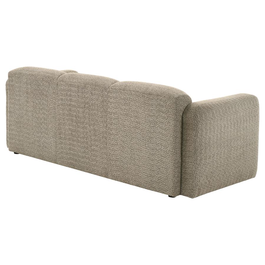 Dorset Fabric Upholstered Round Track Arm Sofa Brown - Home & Sleep Outlet